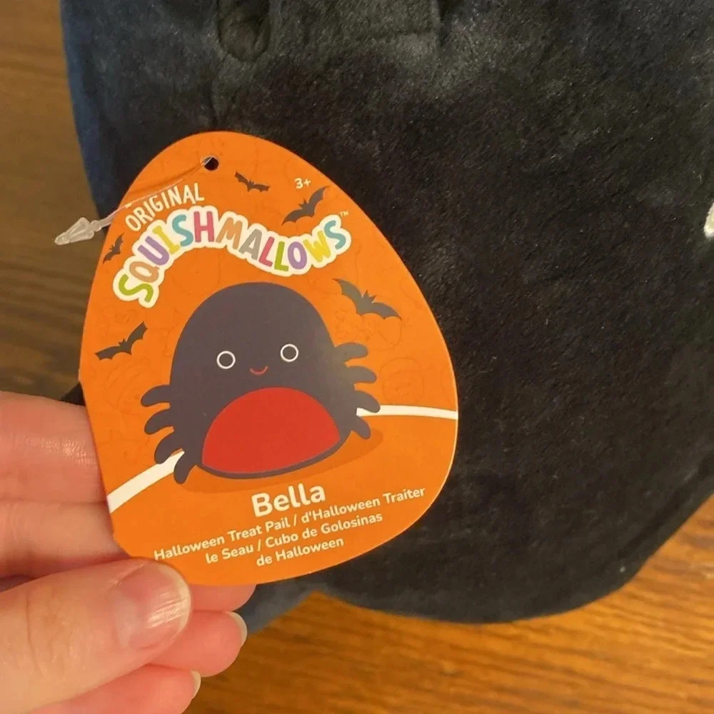 Squishmallows Bella the Spider Halloween Treat Pail 12” Plush Candy Bucket NWT
